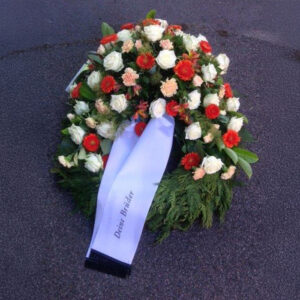 Blumen Nicolaye - Trauerkranz mit Kopfgarnitur